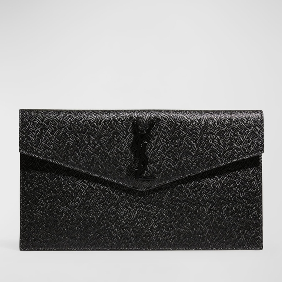 NEW! YSL Saint Laurent UPTOWN POUCH GRAIN DE POUDRE EMBOSSED LEATHER MSRP $725! - Picture 7 of 17